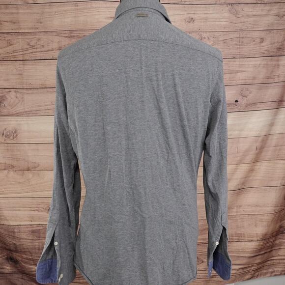 Aston Martin by Hackett Shirt Mens Medium Gray Slim Fit Button Down Long Sleeve - Picture 4 of 10